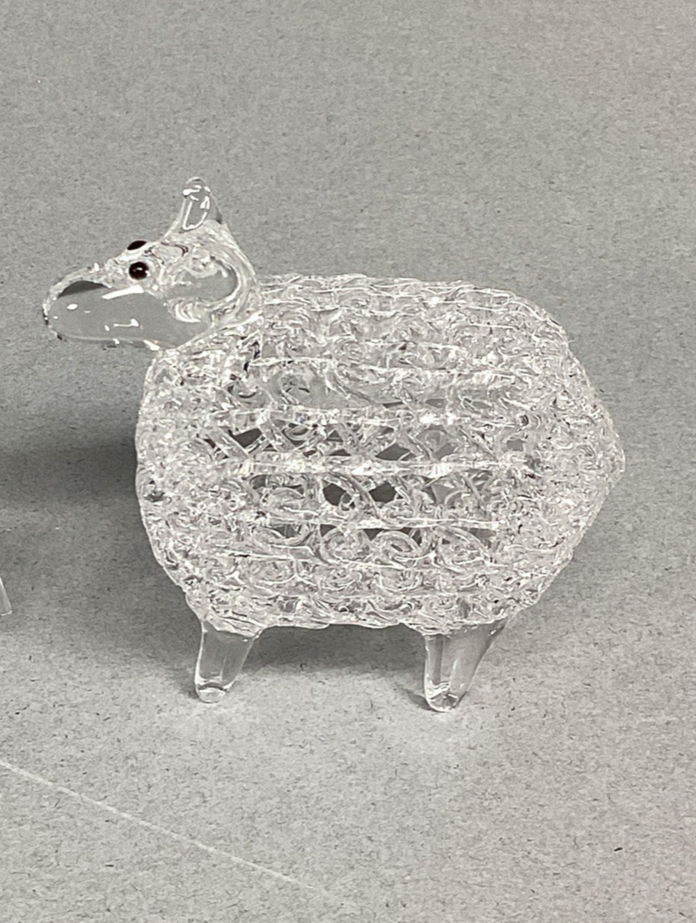 Vintage Small Glass Sheep Figurine